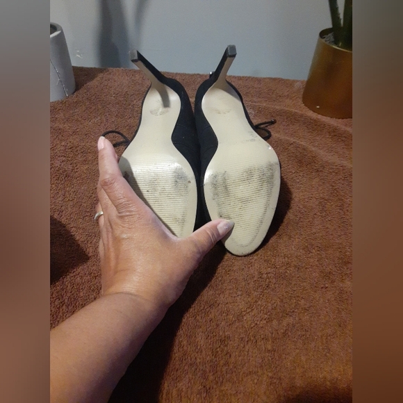 BCBGeneration Women's Black Suede Lace Up Highheel Boots Size 7 4in Heel - Picture 10 of 11